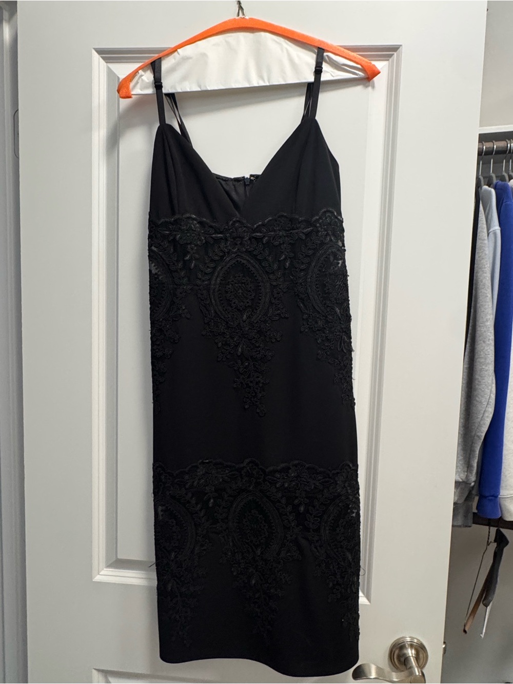 Lulu's Black Embroidered Midi Slip Dress